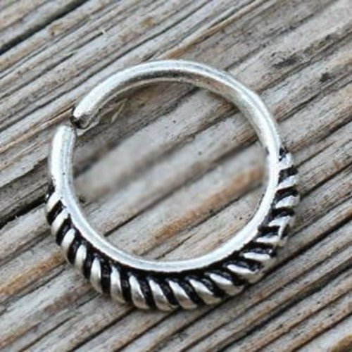 316L Stainless Steel Braiding Design Seamless Ring / Septum Jewelry-0